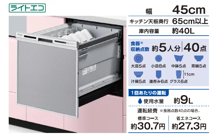 2024新作登場新品・ストアパナソニック 食器洗い乾燥機 NP-45VS9S 食器洗い乾燥機