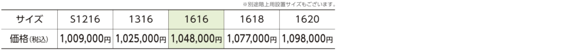 バス_Takara_グランスパ_スタンダード_サイズ別価格