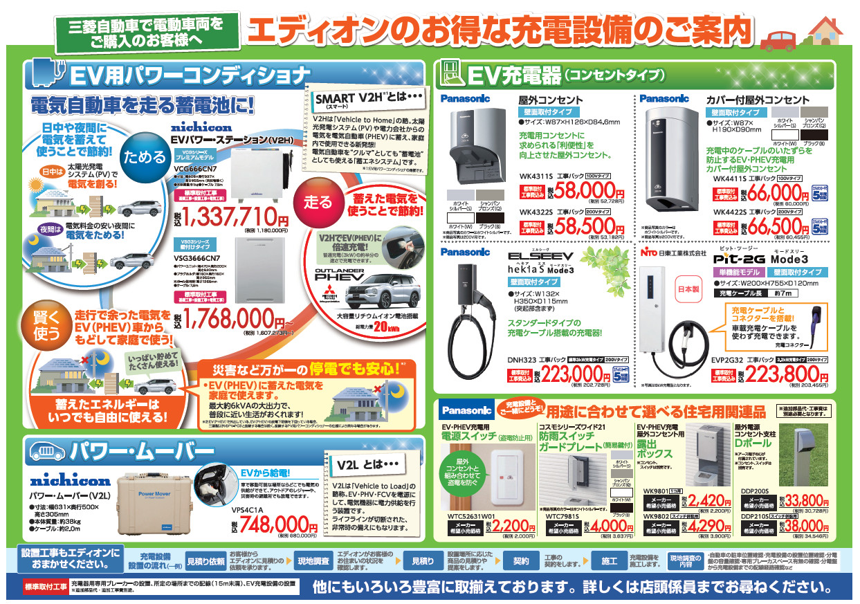 三菱自動車EV充電器