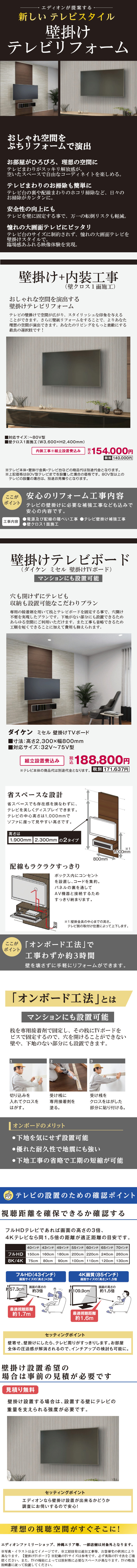 エディオン壁掛けテレビリフォーム