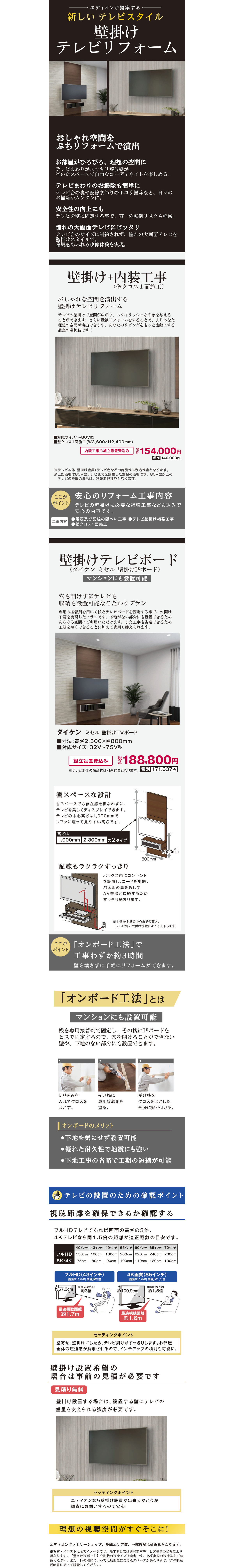 エディオン壁掛けテレビリフォーム