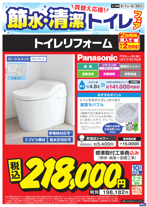 Panasonic トイレ アラウーノS160 （タイプ1K）マルチ