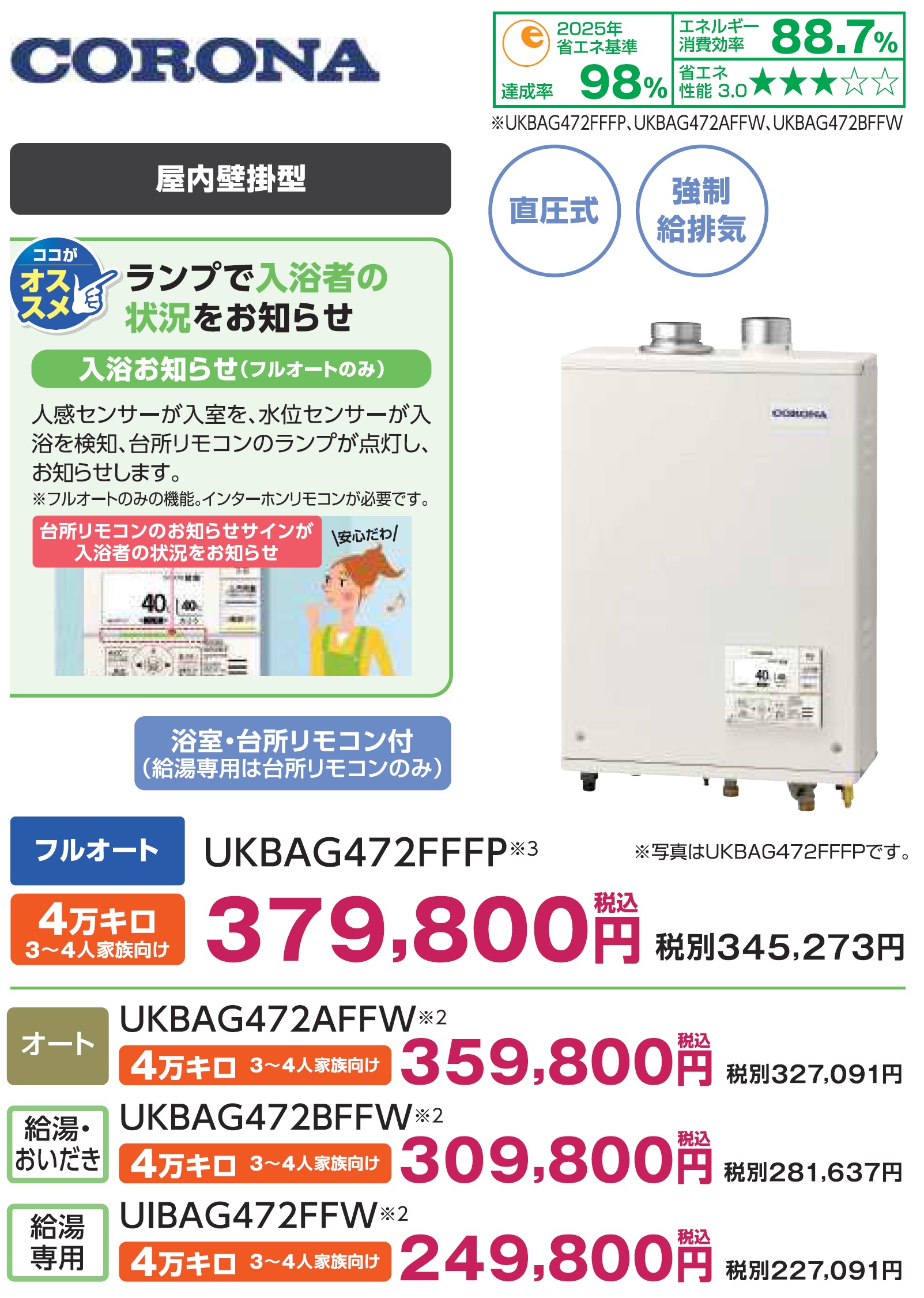 コロナ UKBAG472FFFP カタログ